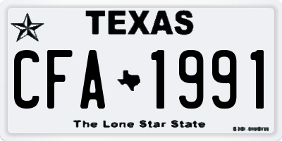 TX license plate CFA1991