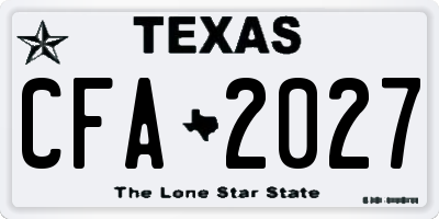 TX license plate CFA2027