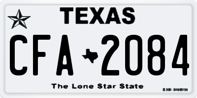 TX license plate CFA2084