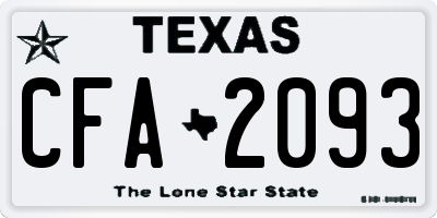TX license plate CFA2093