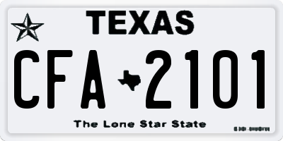 TX license plate CFA2101