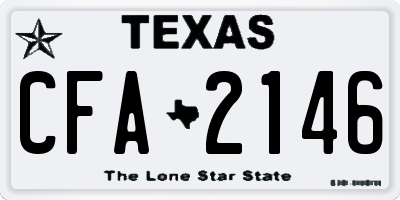 TX license plate CFA2146