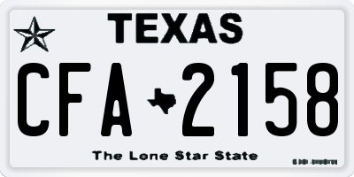 TX license plate CFA2158