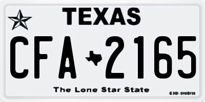 TX license plate CFA2165