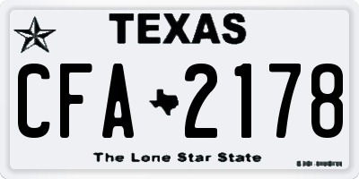 TX license plate CFA2178