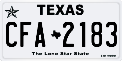 TX license plate CFA2183