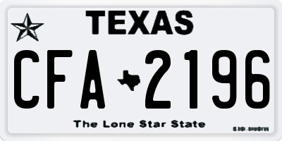 TX license plate CFA2196