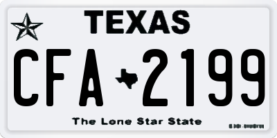 TX license plate CFA2199