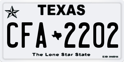 TX license plate CFA2202