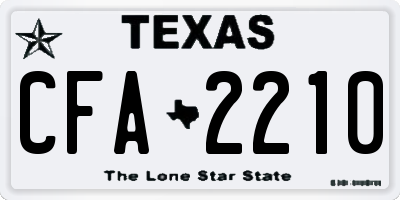 TX license plate CFA2210