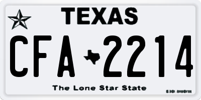 TX license plate CFA2214