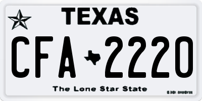 TX license plate CFA2220