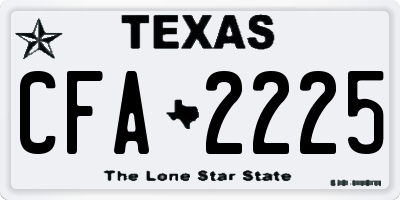 TX license plate CFA2225
