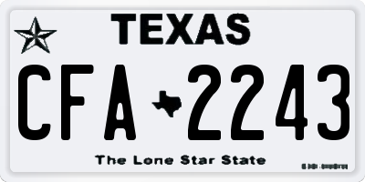 TX license plate CFA2243