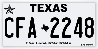 TX license plate CFA2248