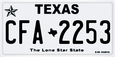 TX license plate CFA2253