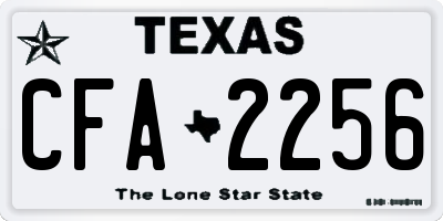 TX license plate CFA2256