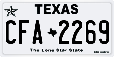 TX license plate CFA2269