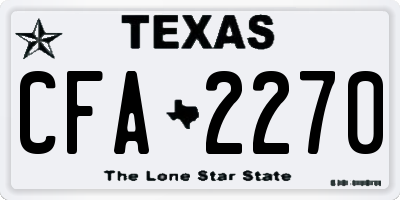 TX license plate CFA2270