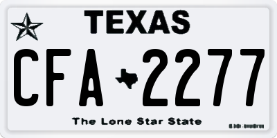 TX license plate CFA2277