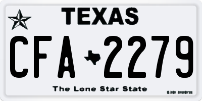 TX license plate CFA2279