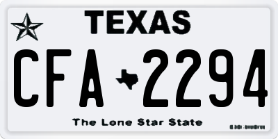 TX license plate CFA2294