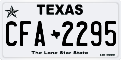 TX license plate CFA2295