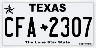 TX license plate CFA2307