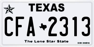 TX license plate CFA2313