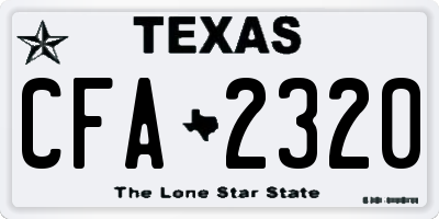 TX license plate CFA2320