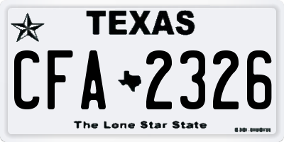 TX license plate CFA2326