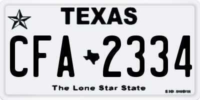 TX license plate CFA2334