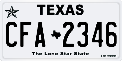 TX license plate CFA2346