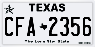 TX license plate CFA2356