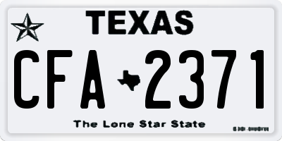 TX license plate CFA2371