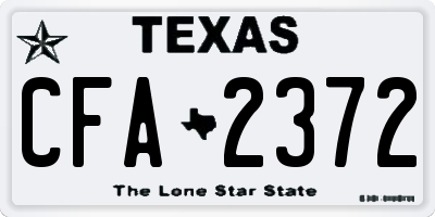 TX license plate CFA2372