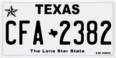 TX license plate CFA2382