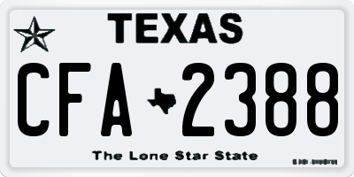 TX license plate CFA2388