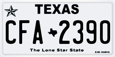 TX license plate CFA2390
