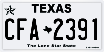 TX license plate CFA2391