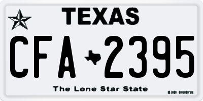 TX license plate CFA2395