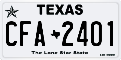 TX license plate CFA2401
