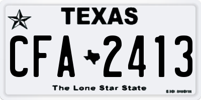 TX license plate CFA2413
