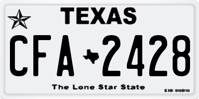 TX license plate CFA2428
