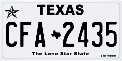 TX license plate CFA2435