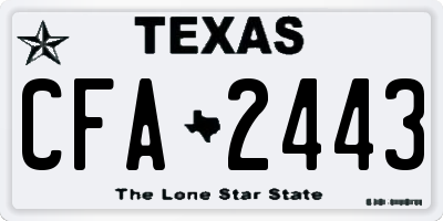 TX license plate CFA2443