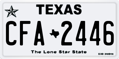 TX license plate CFA2446