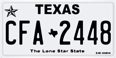 TX license plate CFA2448