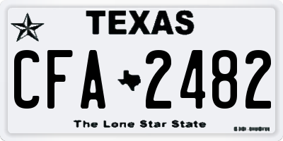 TX license plate CFA2482