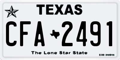 TX license plate CFA2491